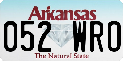 AR license plate 052WRO