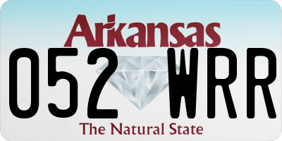 AR license plate 052WRR