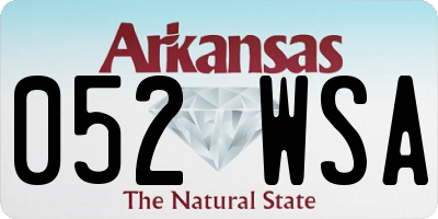 AR license plate 052WSA