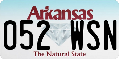 AR license plate 052WSN