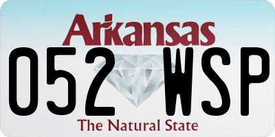 AR license plate 052WSP