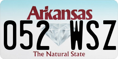 AR license plate 052WSZ