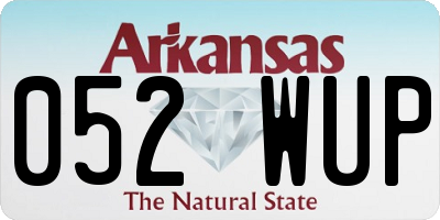 AR license plate 052WUP