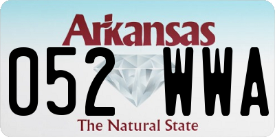 AR license plate 052WWA
