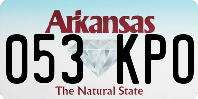 AR license plate 053KPO