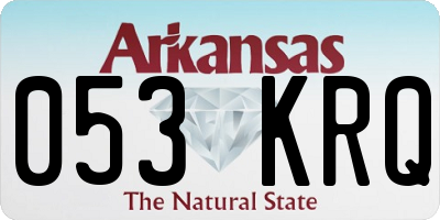 AR license plate 053KRQ