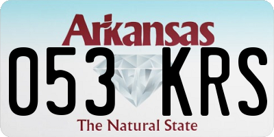 AR license plate 053KRS