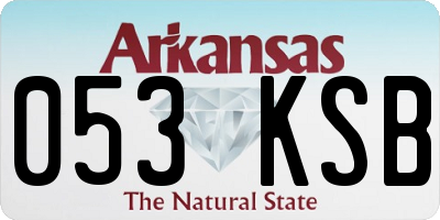AR license plate 053KSB