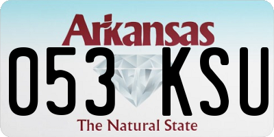 AR license plate 053KSU