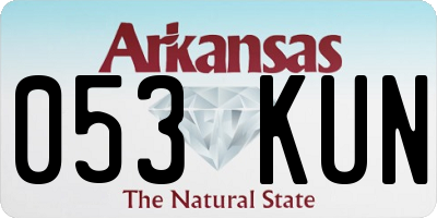 AR license plate 053KUN
