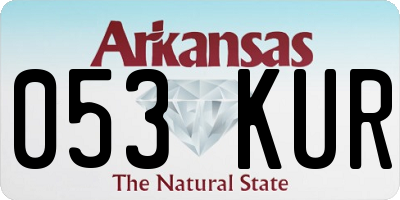 AR license plate 053KUR