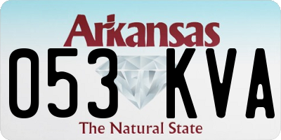AR license plate 053KVA