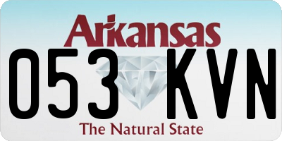 AR license plate 053KVN