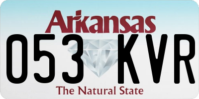 AR license plate 053KVR