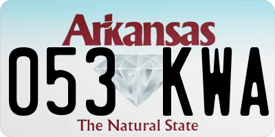 AR license plate 053KWA