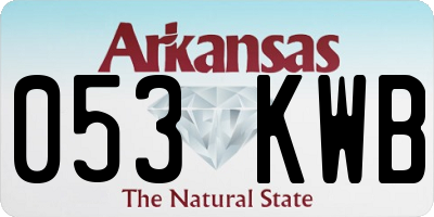 AR license plate 053KWB