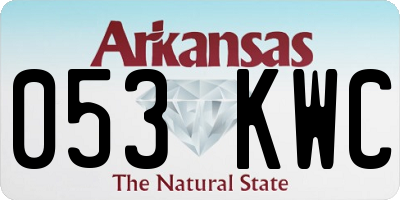 AR license plate 053KWC