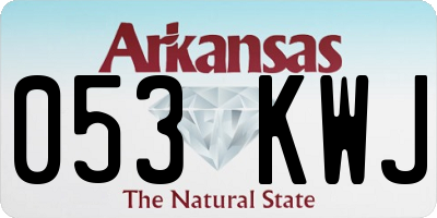 AR license plate 053KWJ