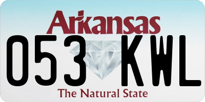 AR license plate 053KWL