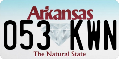 AR license plate 053KWN