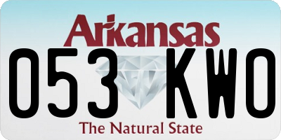 AR license plate 053KWO