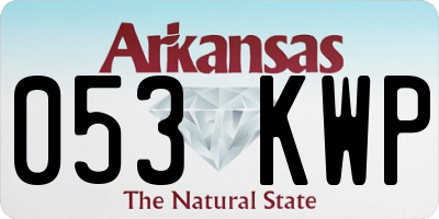 AR license plate 053KWP