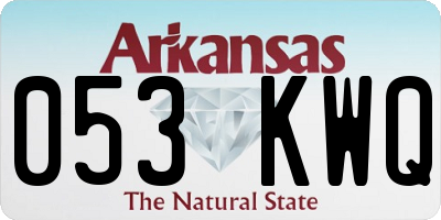 AR license plate 053KWQ