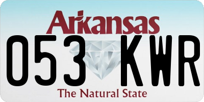 AR license plate 053KWR