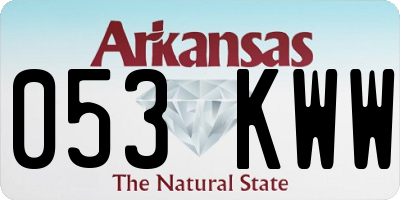 AR license plate 053KWW