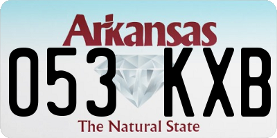 AR license plate 053KXB