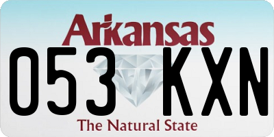 AR license plate 053KXN