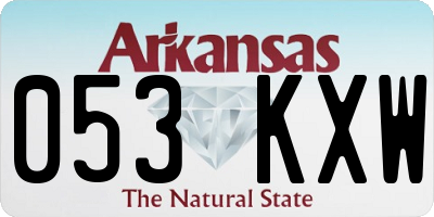 AR license plate 053KXW