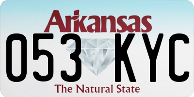 AR license plate 053KYC