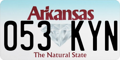 AR license plate 053KYN