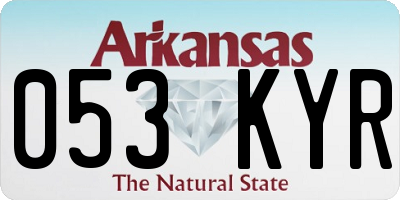 AR license plate 053KYR