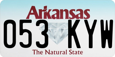 AR license plate 053KYW