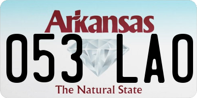 AR license plate 053LAO