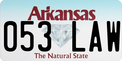 AR license plate 053LAW