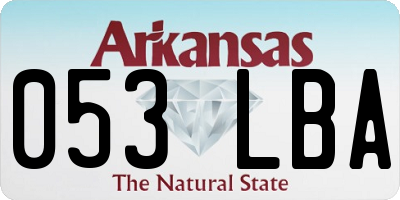 AR license plate 053LBA