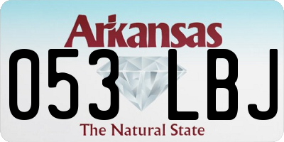 AR license plate 053LBJ