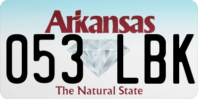 AR license plate 053LBK