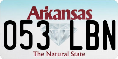 AR license plate 053LBN