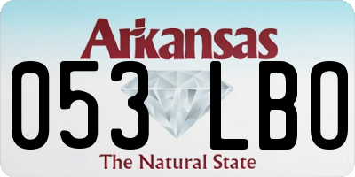 AR license plate 053LBO