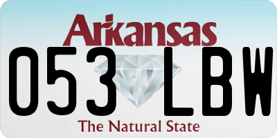 AR license plate 053LBW