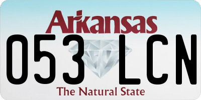 AR license plate 053LCN