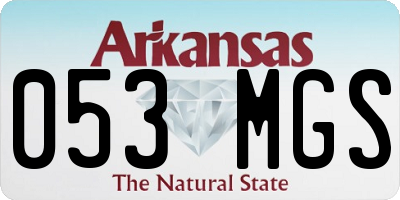 AR license plate 053MGS