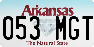 AR license plate 053MGT