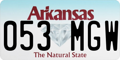 AR license plate 053MGW