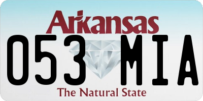 AR license plate 053MIA