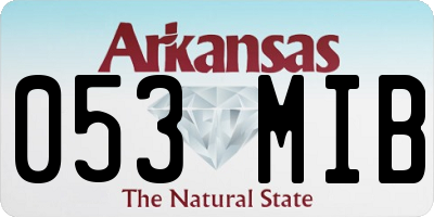AR license plate 053MIB